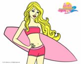 Barbie con tabla de surf