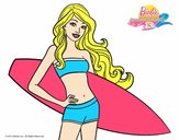 Barbie con tabla de surf