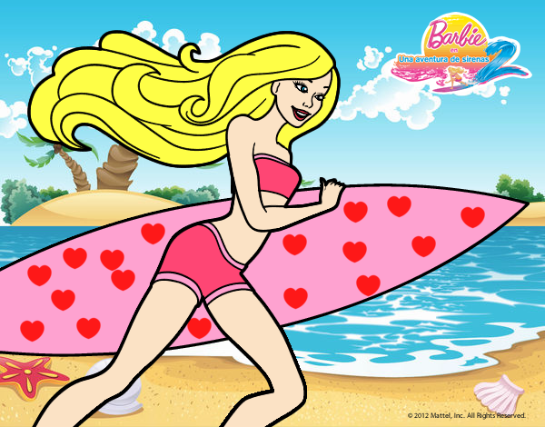 Barbie corre al agua