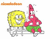 Bob Esponja y Patricio en bañador