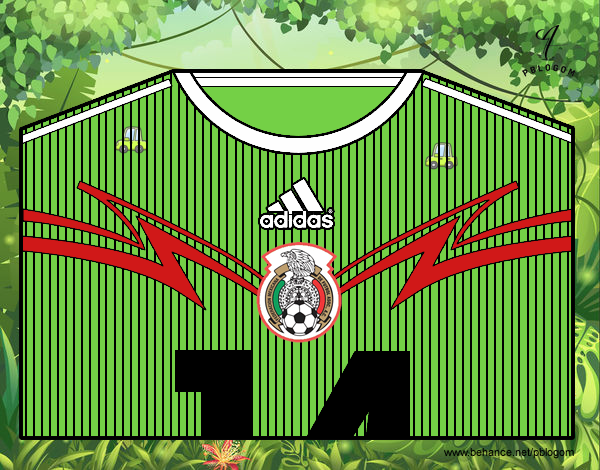 Camiseta del mundial de fútbol 2014 de México