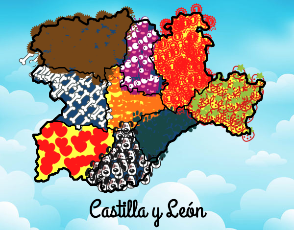 Dibujo Castilla y León pintado por fiamma6