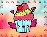 Dibujo Cupcake kawaii con cereza pintado por sara_132