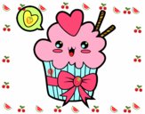 Cupcake kawaii con lazo