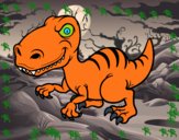 Dibujo Dinosaurio velociraptor pintado por rociiii