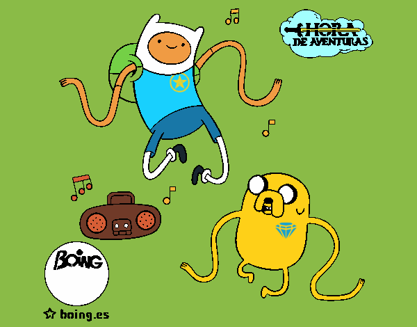 Finn y Jake escuchando música