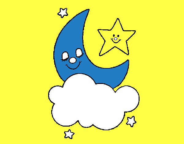 Luna y estrellas