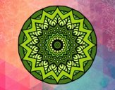 Dibujo Mandala creciente pintado por meibol