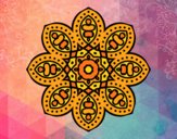 Dibujo Mandala de inspiración árabe pintado por meibol