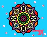 Dibujo Mandala ojos abiertos pintado por JORLA