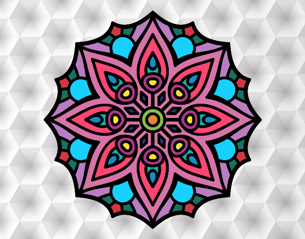 Dibujo Mandala simetría sencilla pintado por LaylaPr