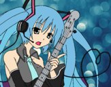 Miku con guitarra