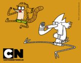 Mordecai y Rigby karatekas