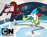 Mordecai y Rigby karatekas