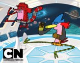 Mordecai y Rigby karatekas