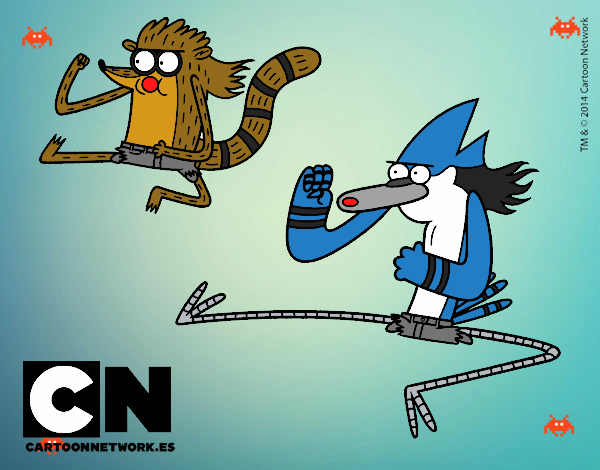 Mordecai y Rigby karatekas