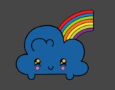 Nube con arco iris kawaii