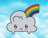 Dibujo Nube con arco iris kawaii pintado por Lucia626