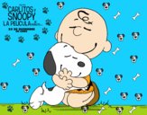 Snoopy y Carlitos abrazados