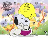 Snoopy y Carlitos abrazados