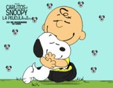 Snoopy y Carlitos abrazados