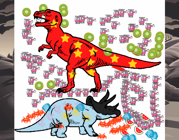 Triceratops y tiranosaurios rex