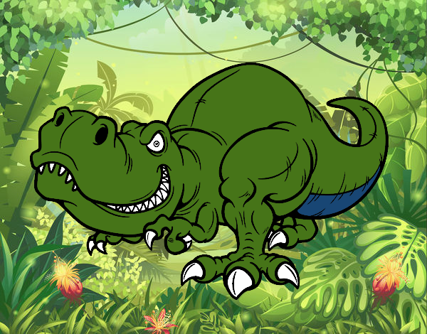 Dibujo Tyrannosaurus Rex pintado por delicblanc