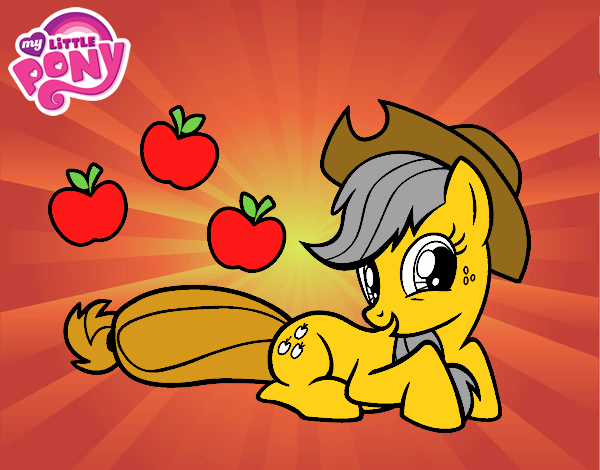 Dibujo Applejack y sus manzanas pintado por sebasteque