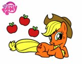 Dibujo Applejack y sus manzanas pintado por itsoihane