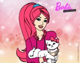 Barbie con su linda gatita