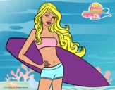 Barbie con tabla de surf