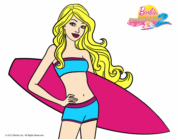 Barbie con tabla de surf