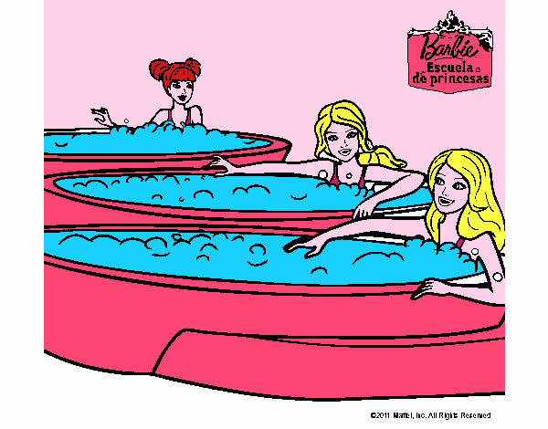 Barbie y sus amigas en el jacuzzi