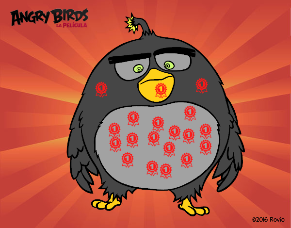 Dibujo Bomb de Angry Birds pintado por noramision