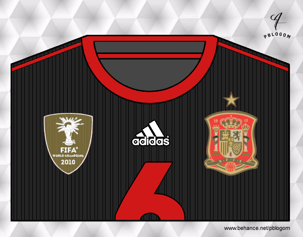 Camiseta del mundial de fútbol 2014 de España