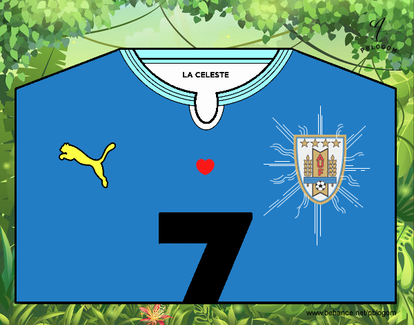 Camiseta del mundial de fútbol 2014 de Uruguay