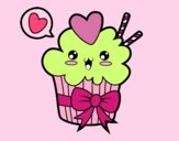 Cupcake kawaii con lazo