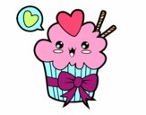 Cupcake kawaii con lazo