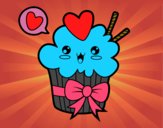 Cupcake kawaii con lazo