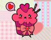 Cupcake kawaii con lazo