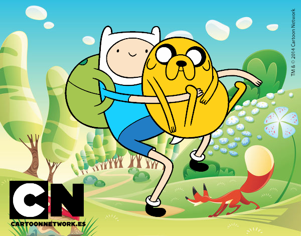 Finn y Jake abrazados