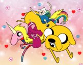 Finn y Jake con la Princesa Chicle