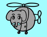 Helióptero con elefante