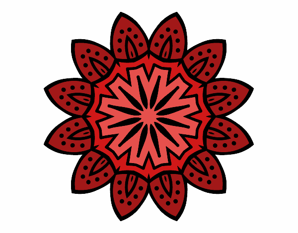 Dibujo Mandala con pétalos pintado por maryeloz