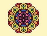 Dibujo Mandala flor creativa pintado por mangli
