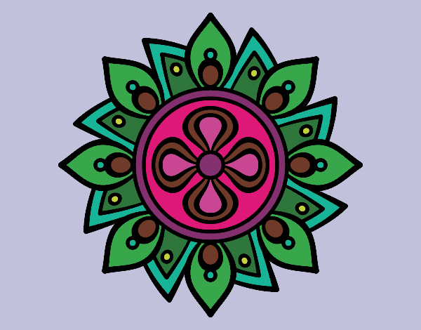 Dibujo Mandala flor sencilla pintado por R2016