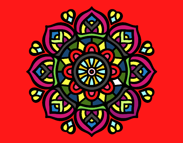 Dibujo Mandala para la concentración mental pintado por R2016