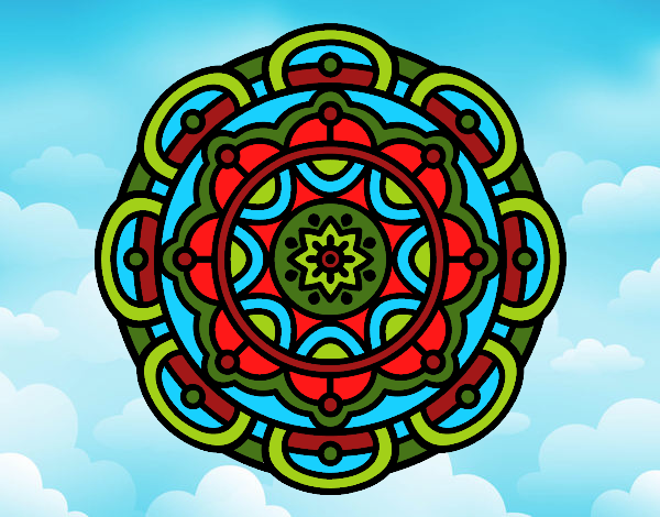 Dibujo Mandala para la relajación mental pintado por R2016