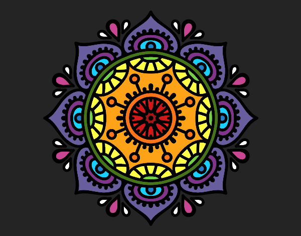 Dibujo Mandala para relajarse pintado por queyla