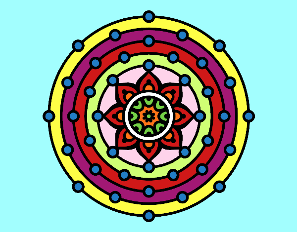Dibujo Mandala sistema solar pintado por R2016